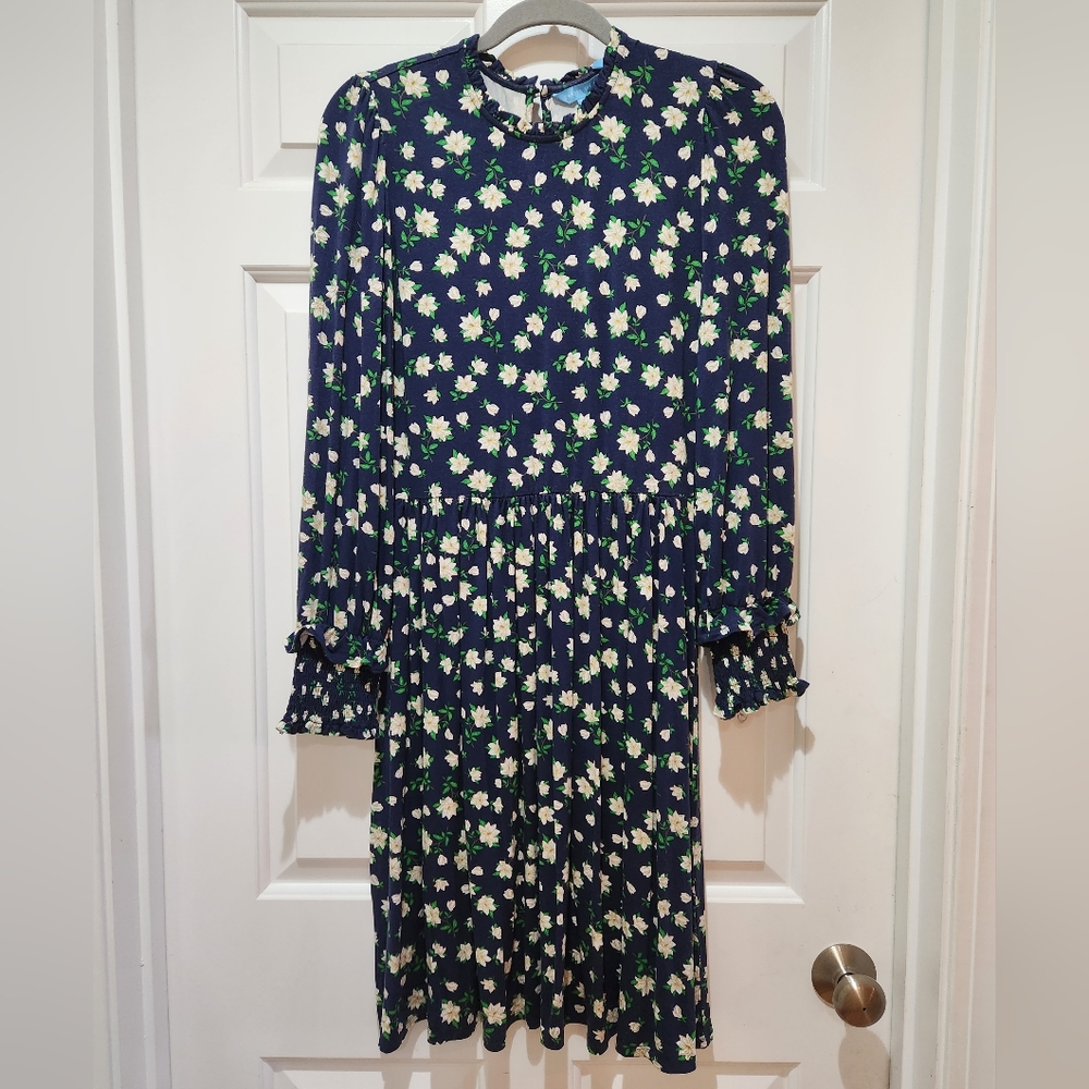 Draper James Kitty knit dress, navy magnolia print, small, NWT - Picture 8 of 9